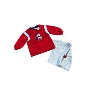 Vintage Baby Boys Crew neck and Long Sleeve Shirt Tools Set 12 Months